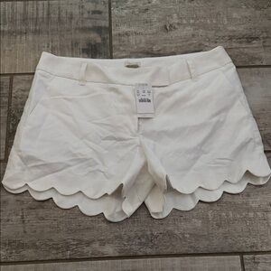 J. Crew Factory Scalloped White Shorts - Size 8
